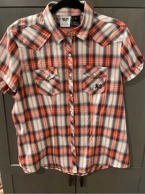 Harley Davidson women's plaid top Size XL
